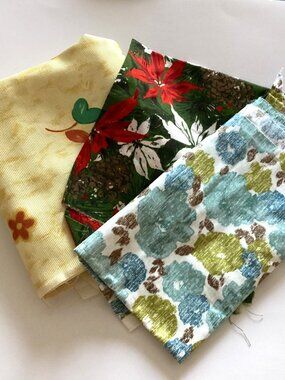 A Bundle Bag of Colored Colorful Fabric Material Scraps Sewing Crafting Projects